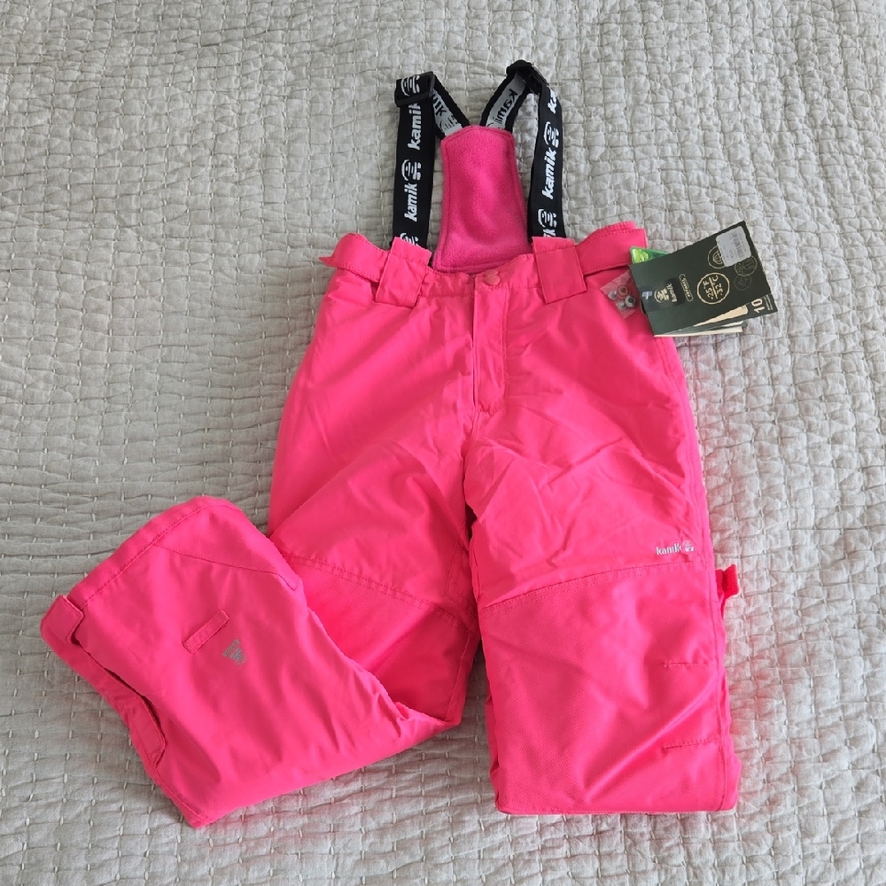 NWT Kamik Water-repellent Girls Snow Bib SIZE 8
